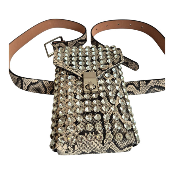 LMD/9000 Collection Rhinestone Crossbody Purse & Belt NWT Designed in Italy Chic - Picture 2 of 11